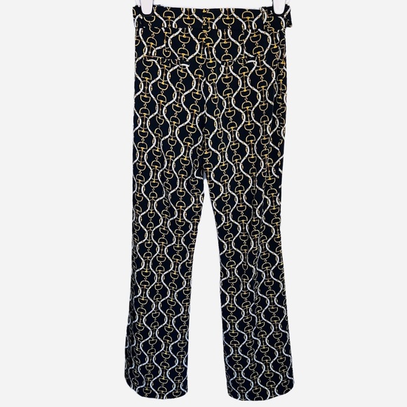 ZARA Horse Bit Chain Print Black White and Gold Wide Leg Pants - Picture 5 of 9